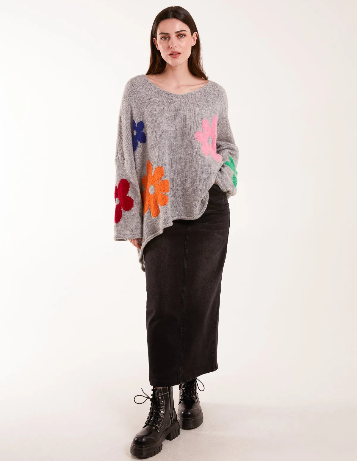 Multi Coloured Daisy Flower Print Jumper sold by Blue Vanilla product image thumbnail 3