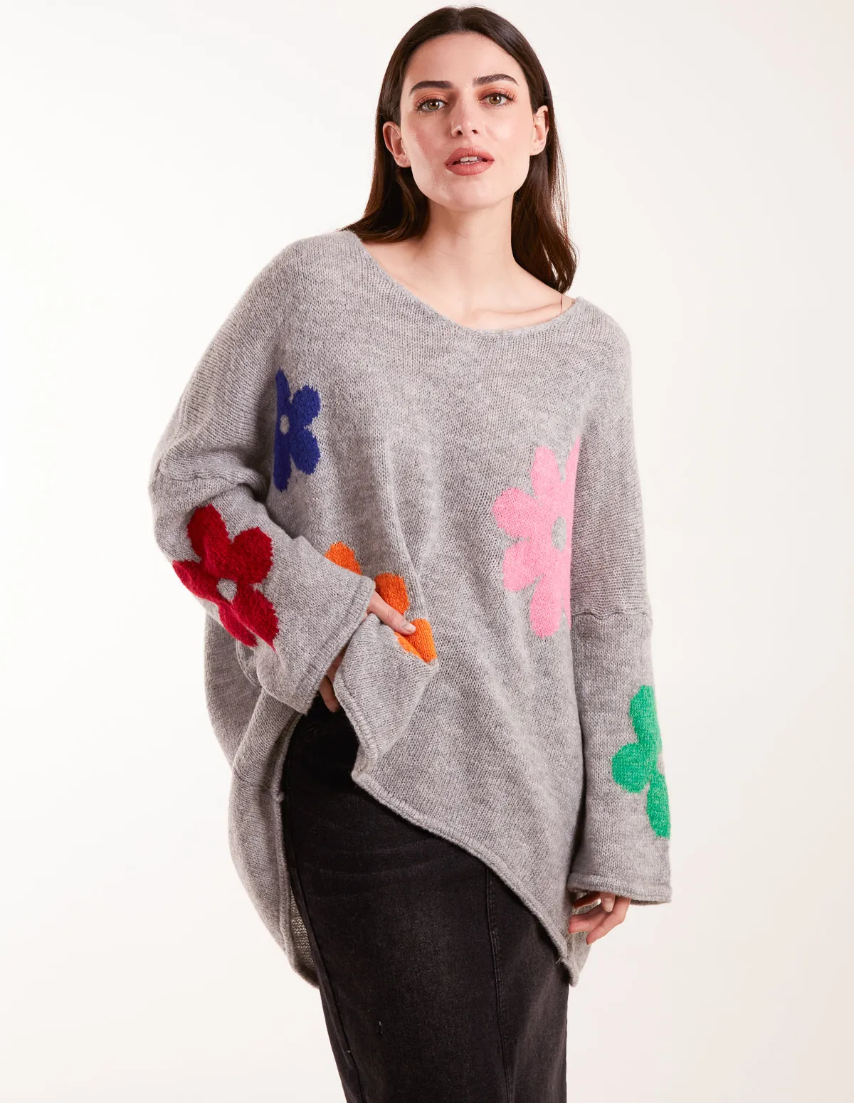 Multi Coloured Daisy Flower Print Jumper sold by Blue Vanilla product image thumbnail 2