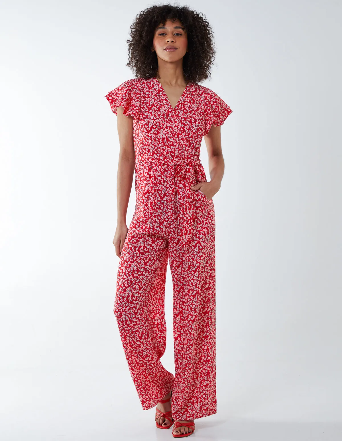 RHIANNON - Wrap Front Frill Sleeve Jumpsuit sold by Blue Vanilla product image thumbnail 2