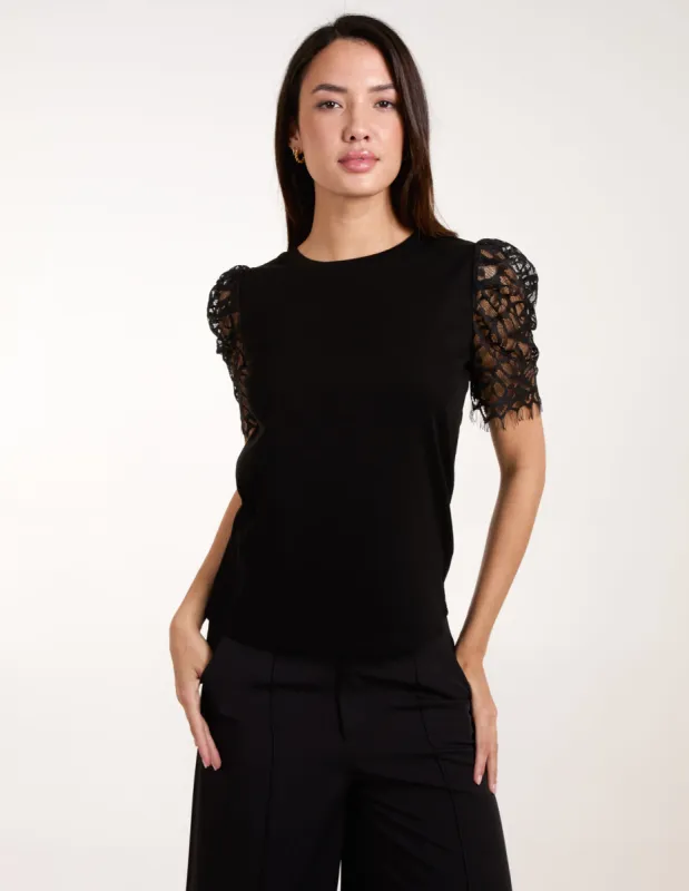 Lace Mesh Sleeve T-Shirt sold by Blue Vanilla