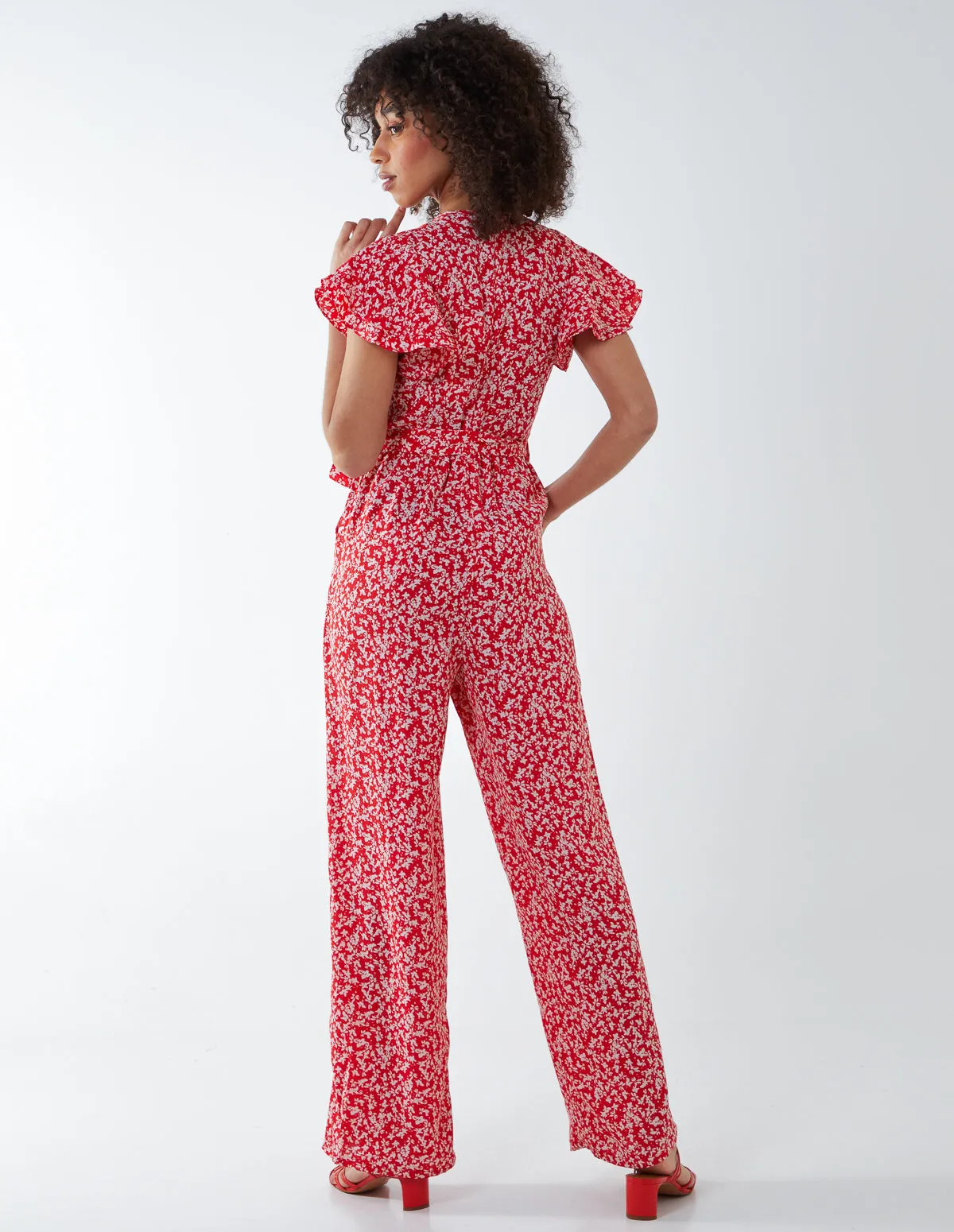 RHIANNON - Wrap Front Frill Sleeve Jumpsuit sold by Blue Vanilla product image thumbnail 4