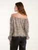 Bardot Elastic Neckline Leopard Tassel Top sold by Blue Vanilla