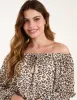 Bardot Elastic Neckline Leopard Tassel Top sold by Blue Vanilla