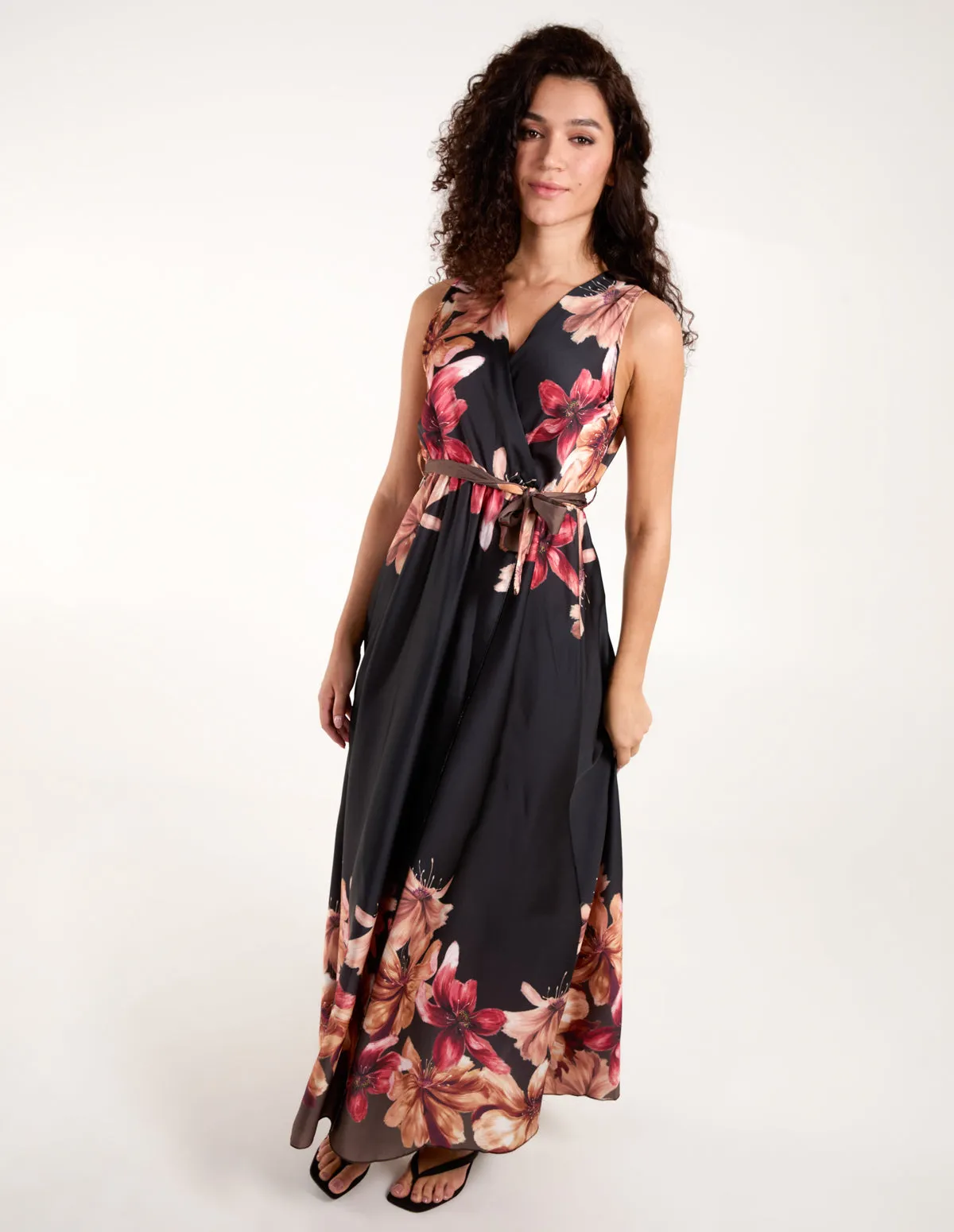 Satin Print Double V Wrap Dress sold by Blue Vanilla product image thumbnail 2