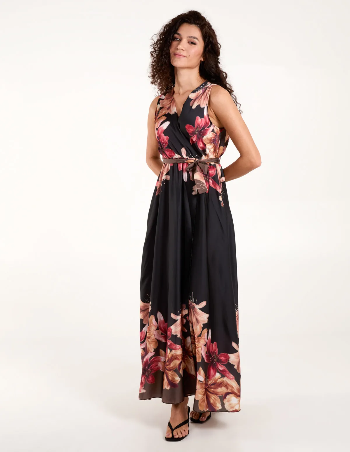 Satin Print Double V Wrap Dress sold by Blue Vanilla