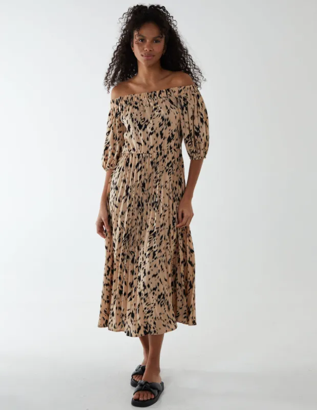 Bardot Midi Dress With Pleated Hem sold by Blue Vanilla