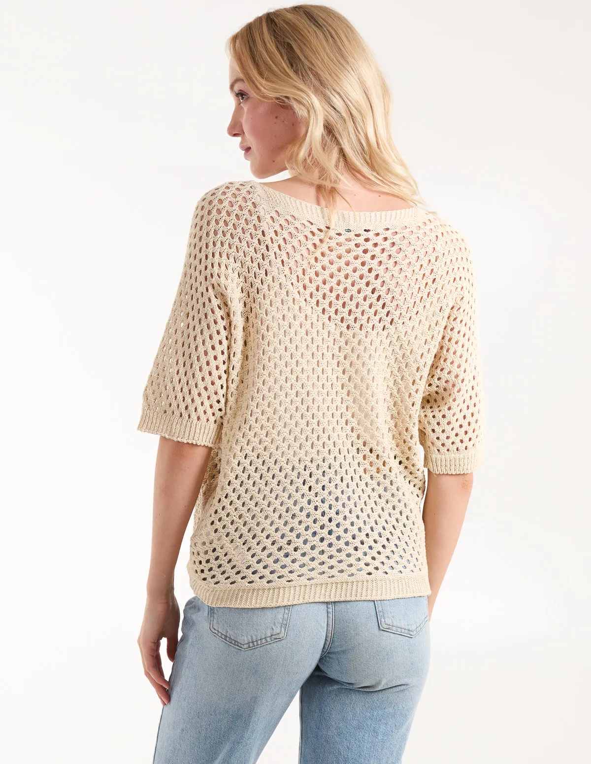 Cotton Crochet V-Neck Top sold by Blue Vanilla product image thumbnail 4