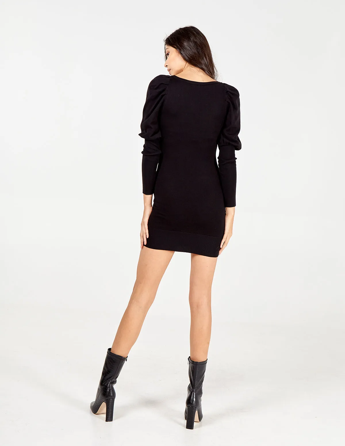 Square Neck Puff Sleeve Jumper Dress sold by Blue Vanilla product image thumbnail 3
