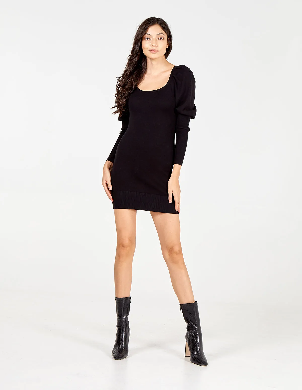 Square Neck Puff Sleeve Jumper Dress sold by Blue Vanilla product image thumbnail 2