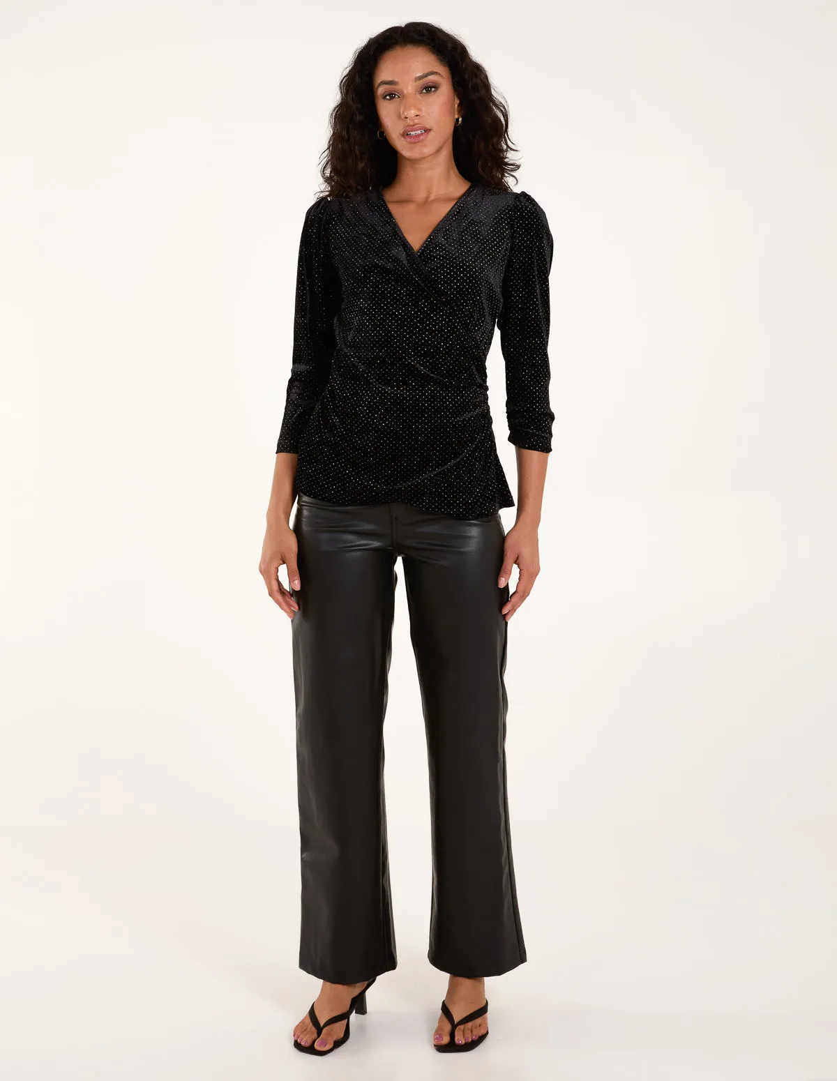 Wrap Glitter Velvet Top sold by Blue Vanilla product image thumbnail 3