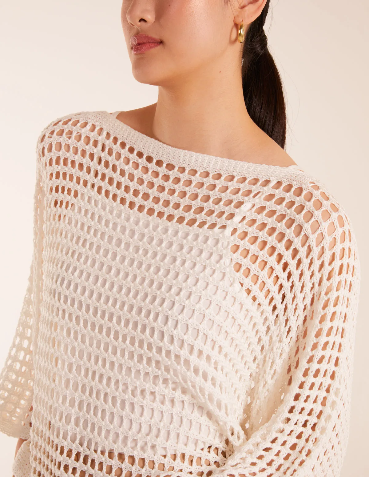 Round Neck Crochet Net Top sold by Blue Vanilla product image thumbnail 4