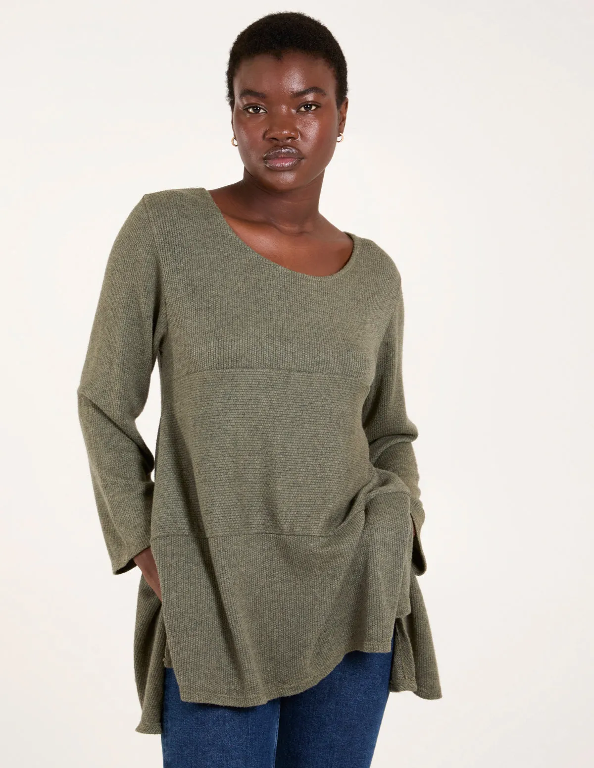 Rib Side Split Tunic sold by Blue Vanilla