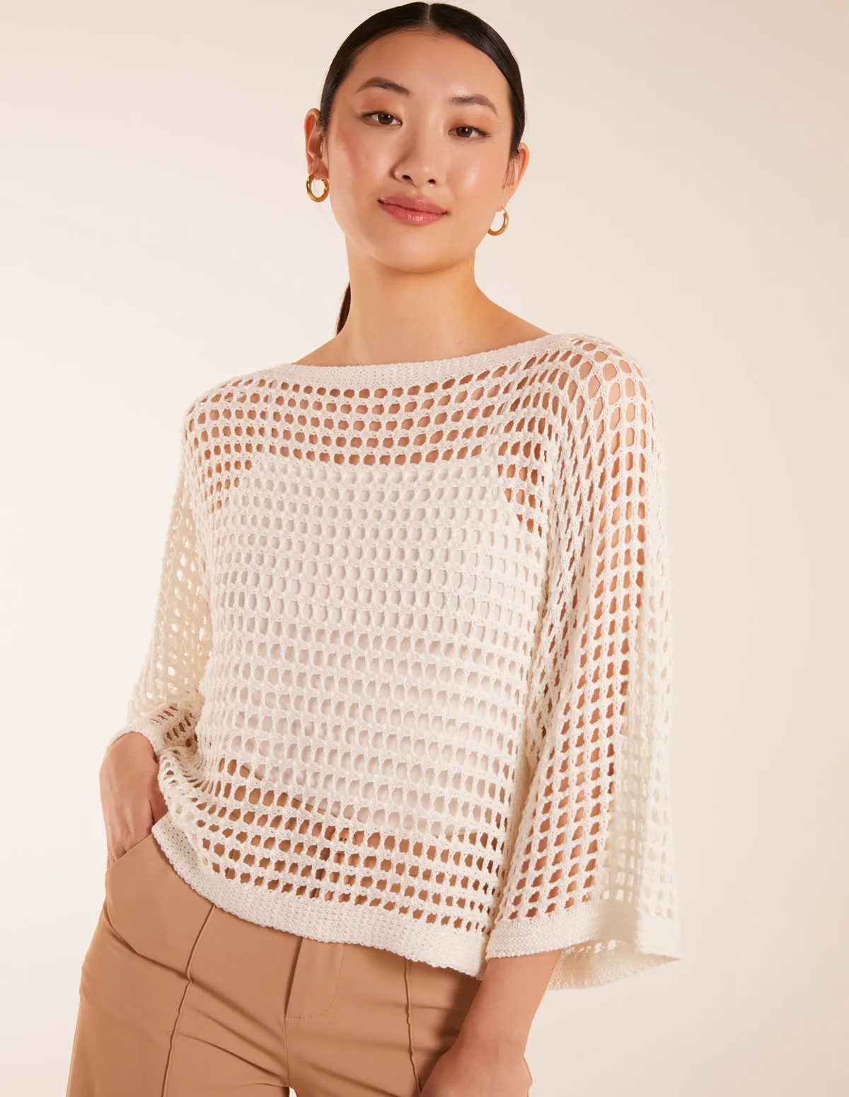 Round Neck Crochet Net Top sold by Blue Vanilla product image thumbnail 2