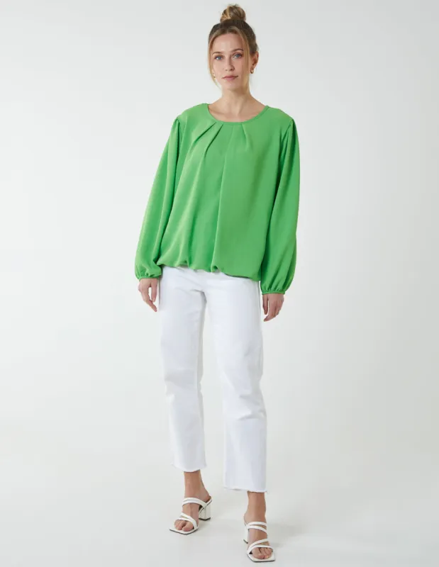 Elasticated Blouson Hem Blouse sold by Blue Vanilla