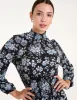 High Neck Shirred Floral Midi Dress sold by Blue Vanilla