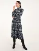 High Neck Shirred Floral Midi Dress sold by Blue Vanilla