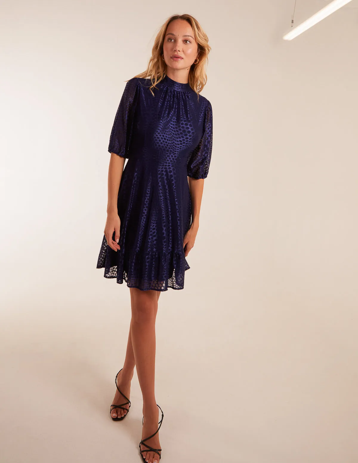 Mesh High Neck Tier Dress sold by Blue Vanilla product image thumbnail 3