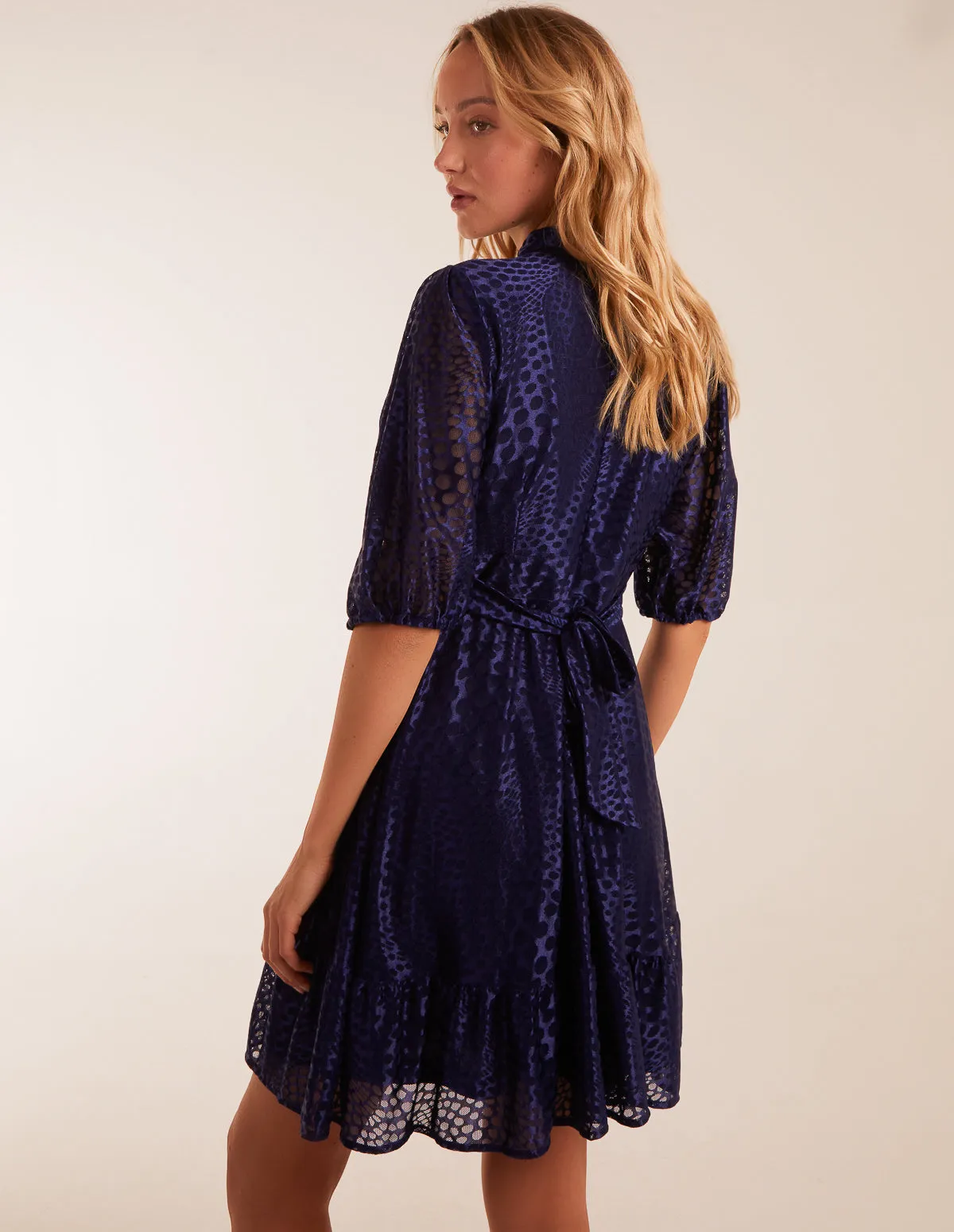 Mesh High Neck Tier Dress sold by Blue Vanilla product image thumbnail 4