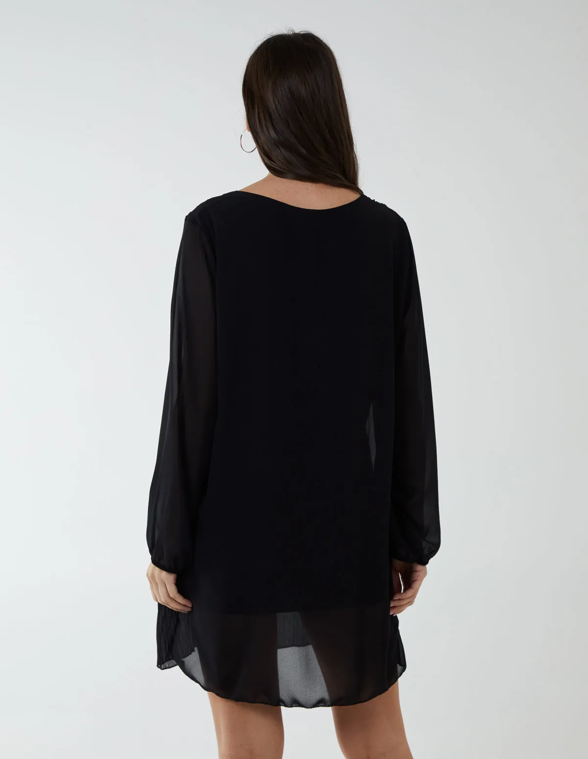 Chevron Pleat Detail Dress sold by Blue Vanilla product image thumbnail 4