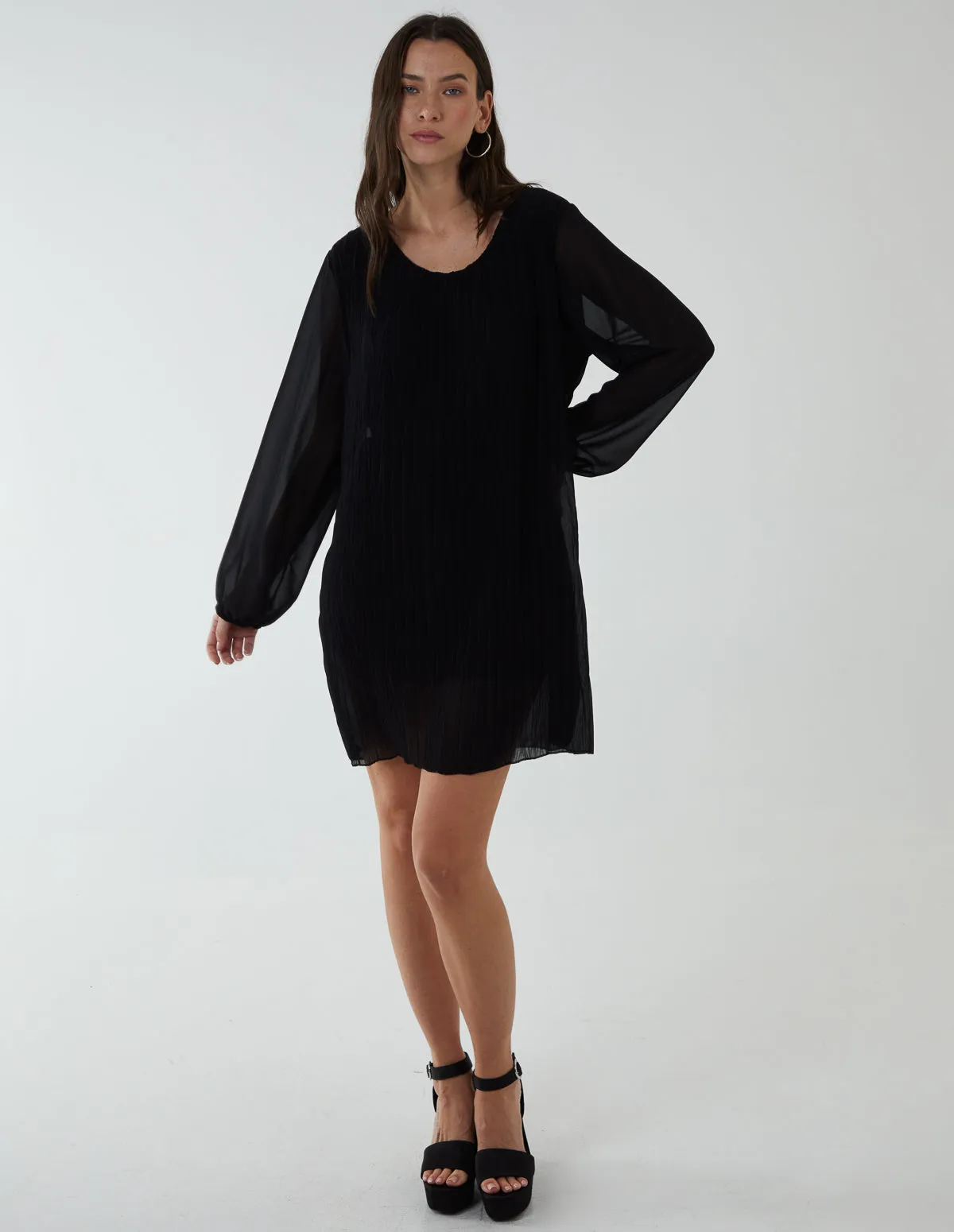 Chevron Pleat Detail Dress sold by Blue Vanilla product image thumbnail 3