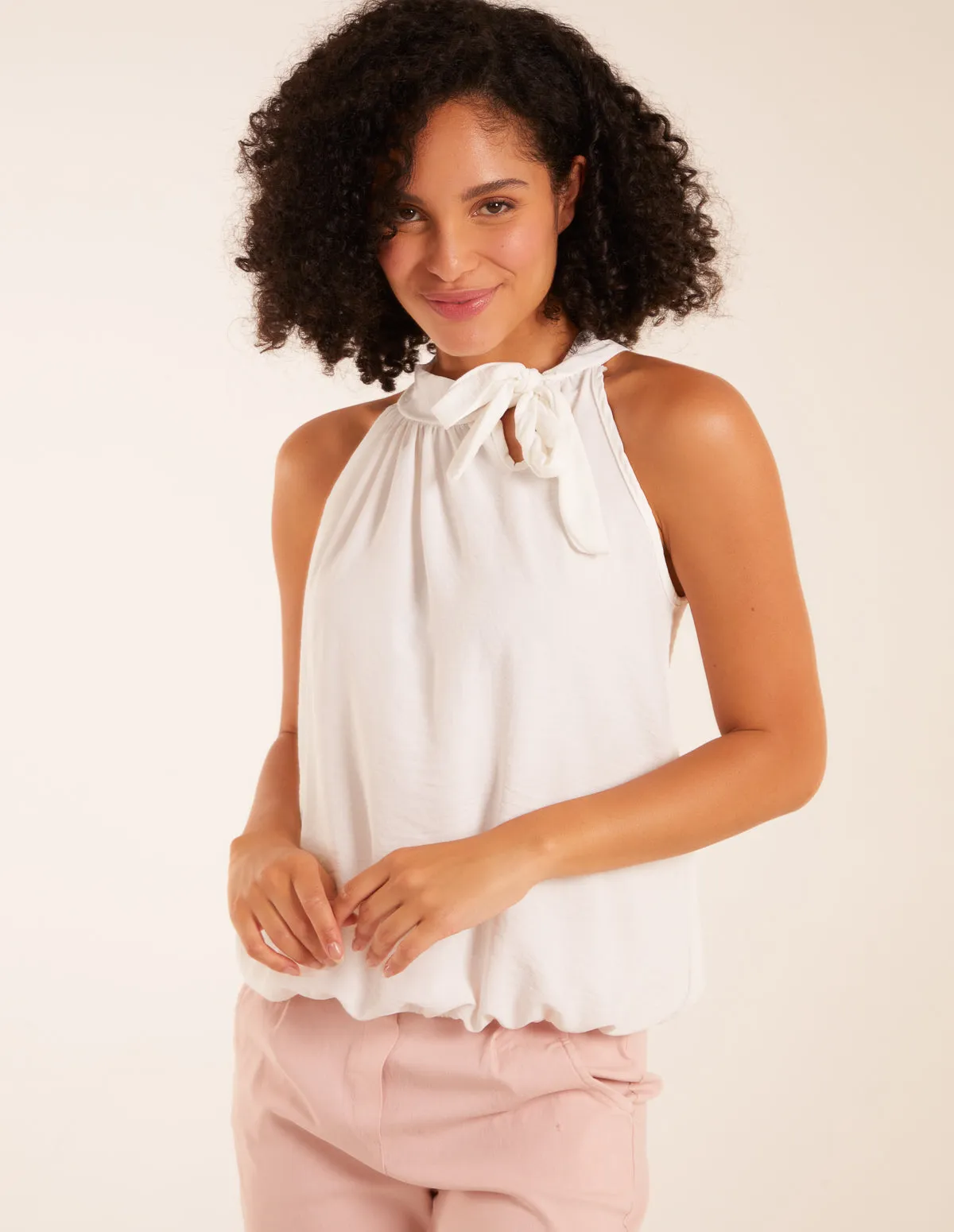 Pussybow Sleeveless Top sold by Blue Vanilla