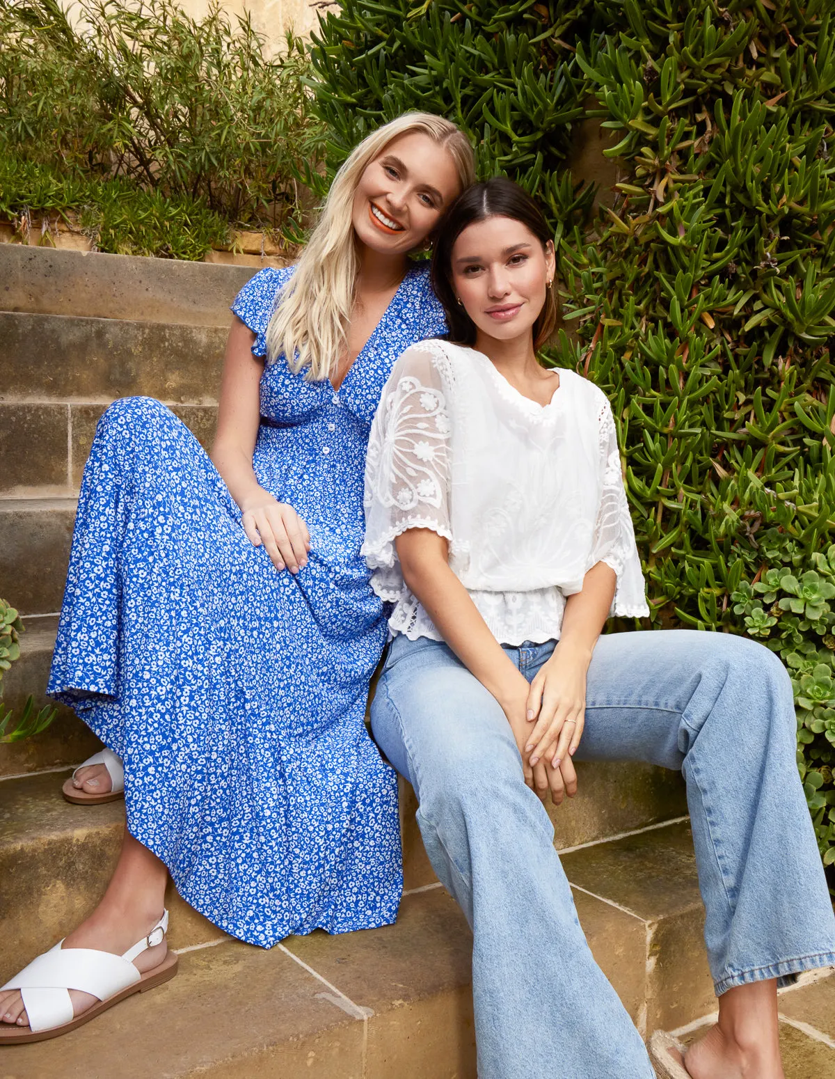 Floral Lace Butterfly Sleeve Blouse sold by Blue Vanilla