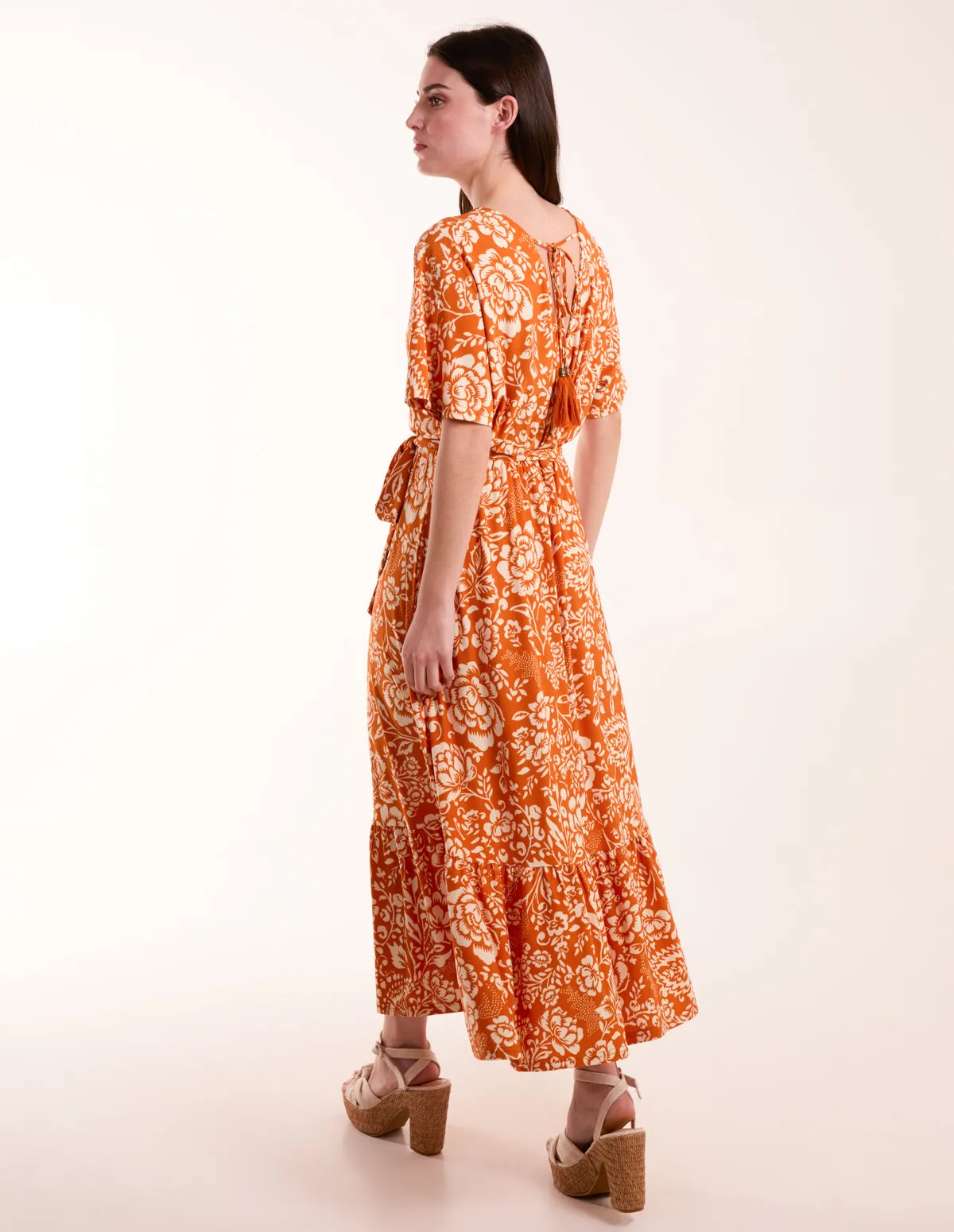 Double V Midi Dress With Tassel Tie sold by Blue Vanilla product image thumbnail 5