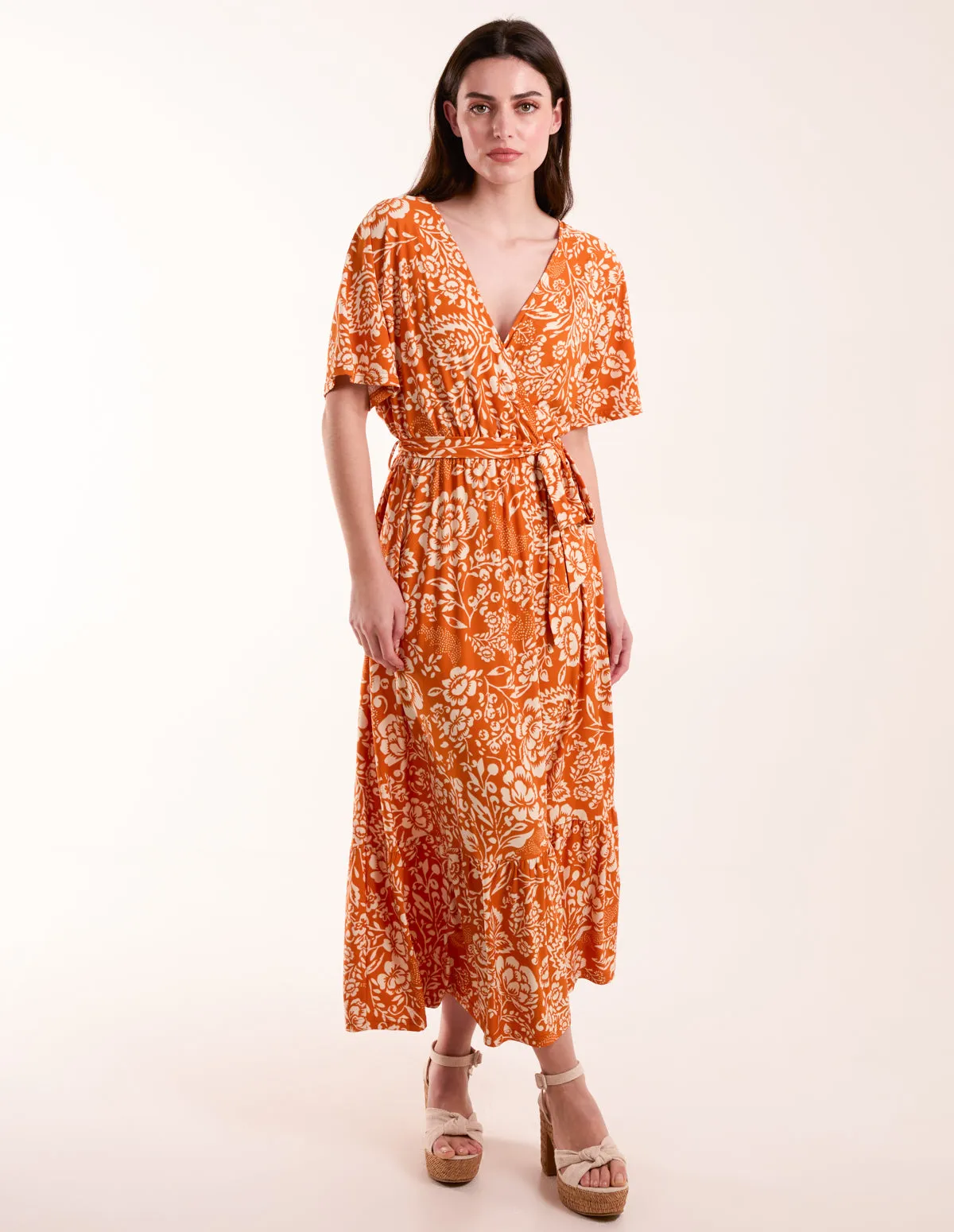 Double V Midi Dress With Tassel Tie sold by Blue Vanilla product image thumbnail 2