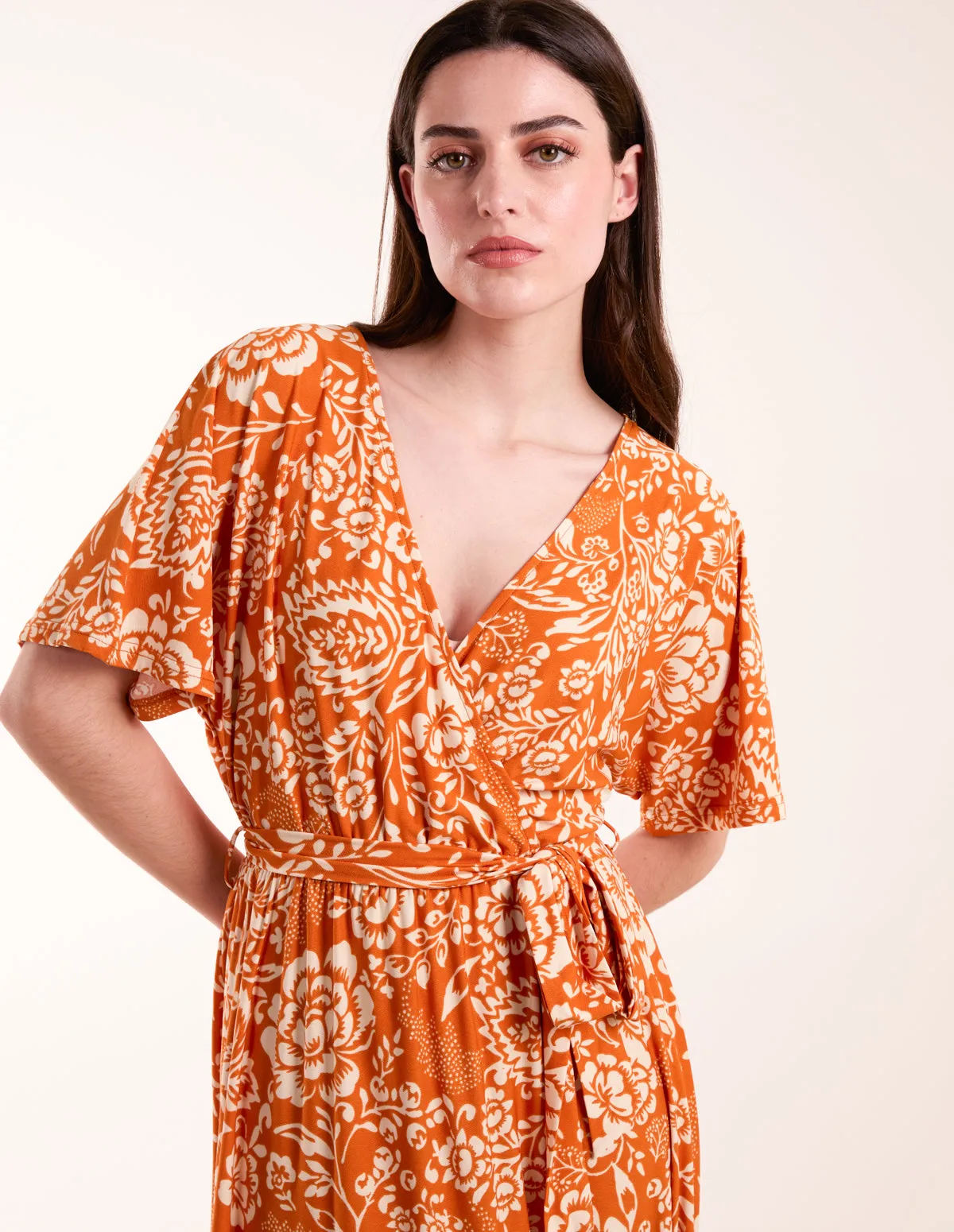 Double V Midi Dress With Tassel Tie sold by Blue Vanilla product image thumbnail 3