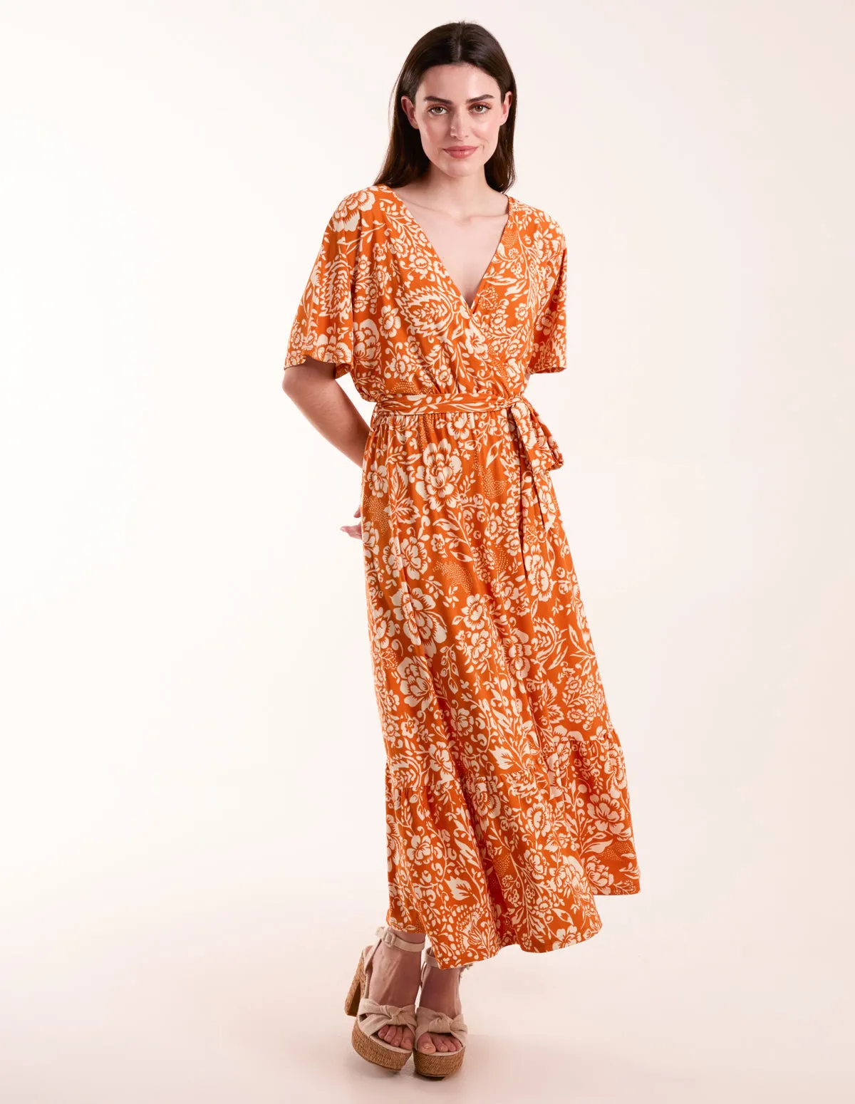Double V Midi Dress With Tassel Tie sold by Blue Vanilla product image thumbnail 4
