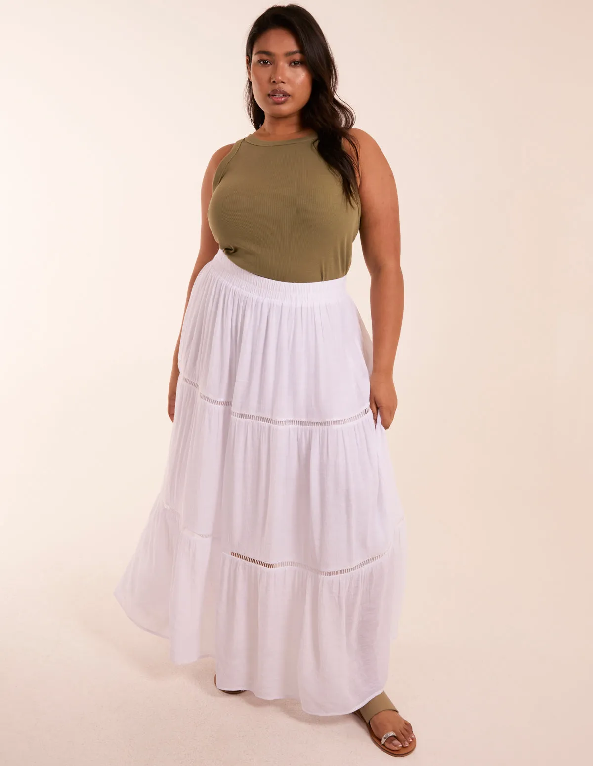Curve Ladder Trim Maxi Skirt sold by Blue Vanilla