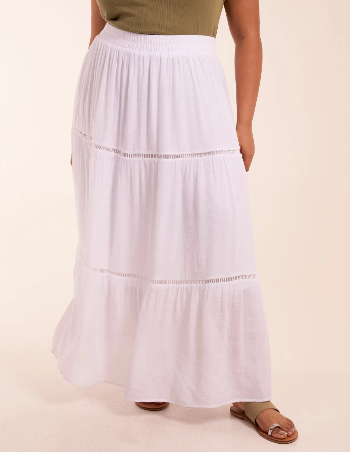Curve Ladder Trim Maxi Skirt sold by Blue Vanilla product image thumbnail 2
