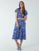 Ruffle Sleeve Elasticated Godet Midi Dress sold by Blue Vanilla