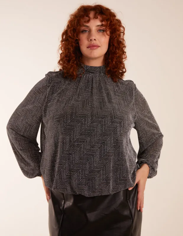Curve Puffball High Neck Top sold by Blue Vanilla