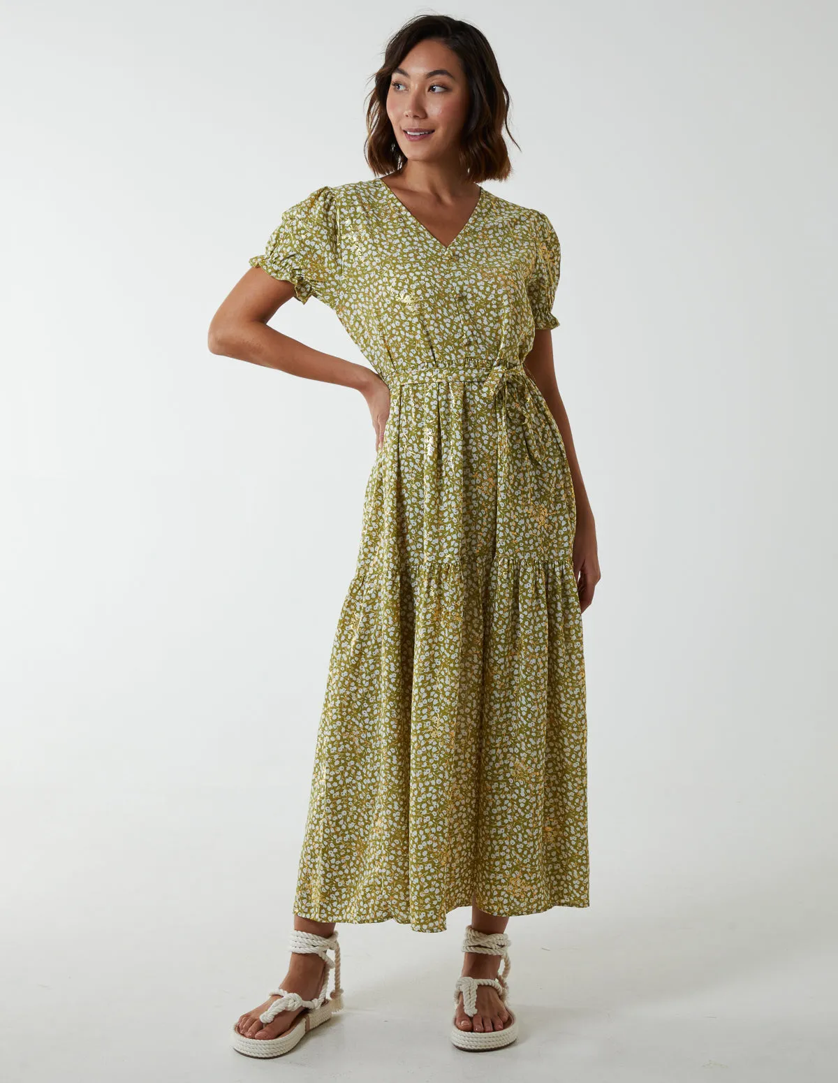 Belted Ditsy Maxi Dress sold by Blue Vanilla product image thumbnail 3