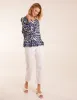V Neck Printed Batwing Elasticated Hem Top sold by Blue Vanilla