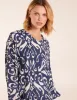 V Neck Printed Batwing Elasticated Hem Top sold by Blue Vanilla