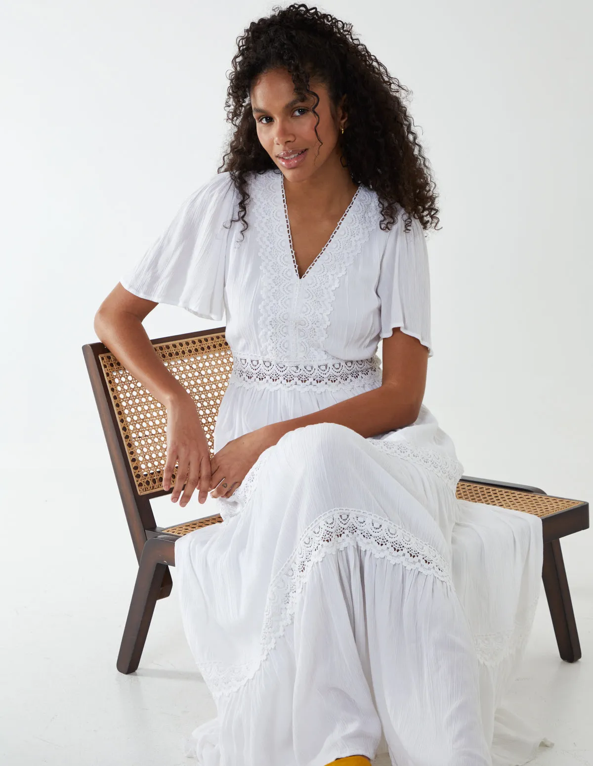 Angel Sleeve Tiered Maxi Dress sold by Blue Vanilla product image thumbnail 2