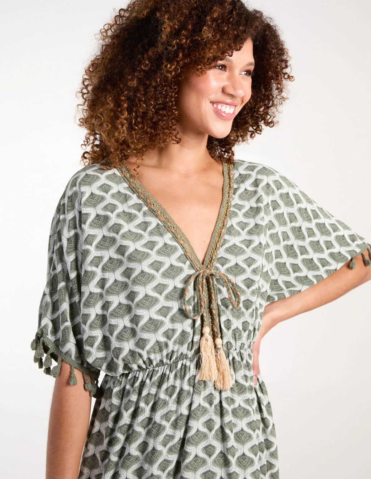 Tassel Detail Frill Hem Midi Dress sold by Blue Vanilla product image thumbnail 2