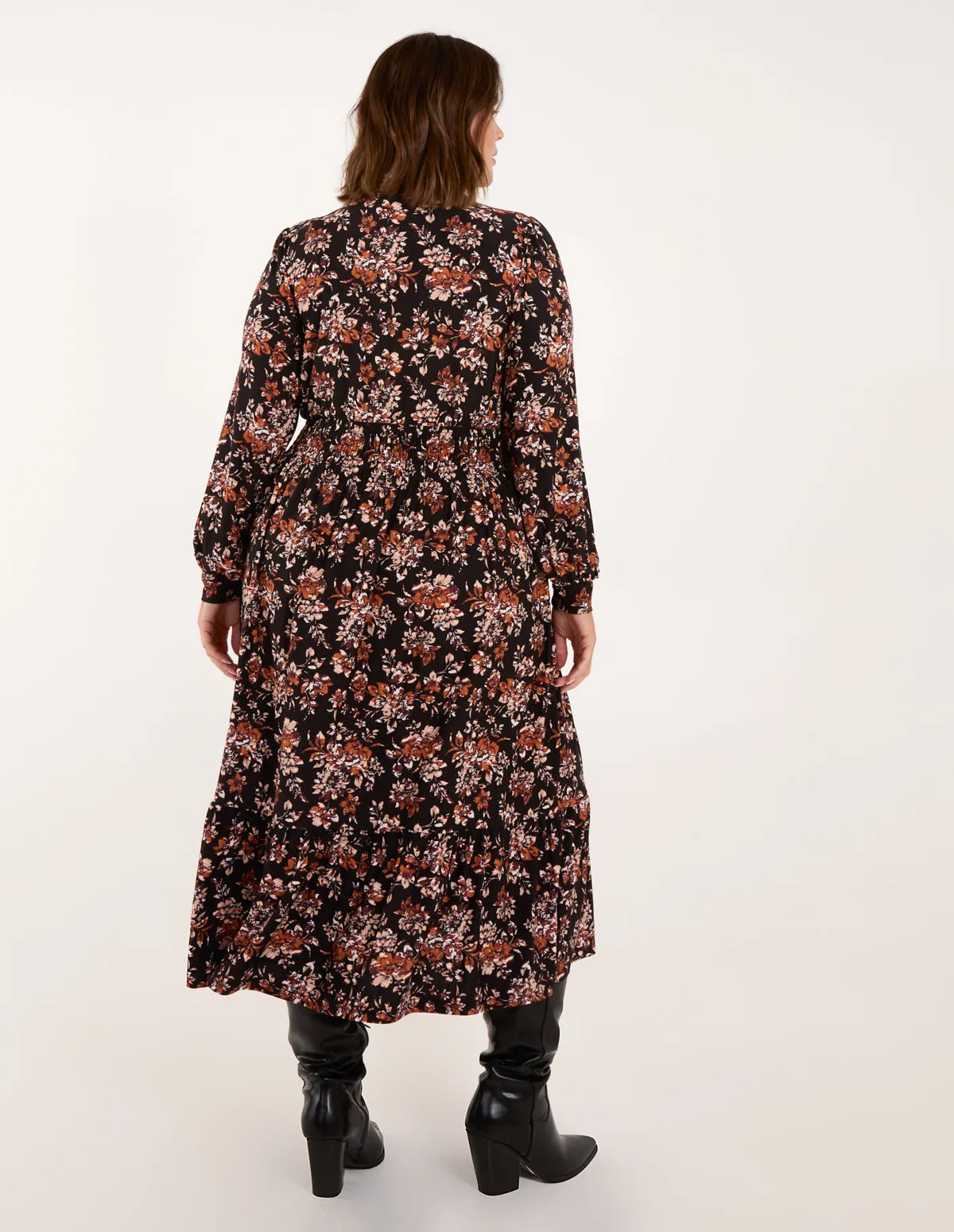 Curve Shirred Waist Midi Shirt Dress sold by Blue Vanilla product image thumbnail 4