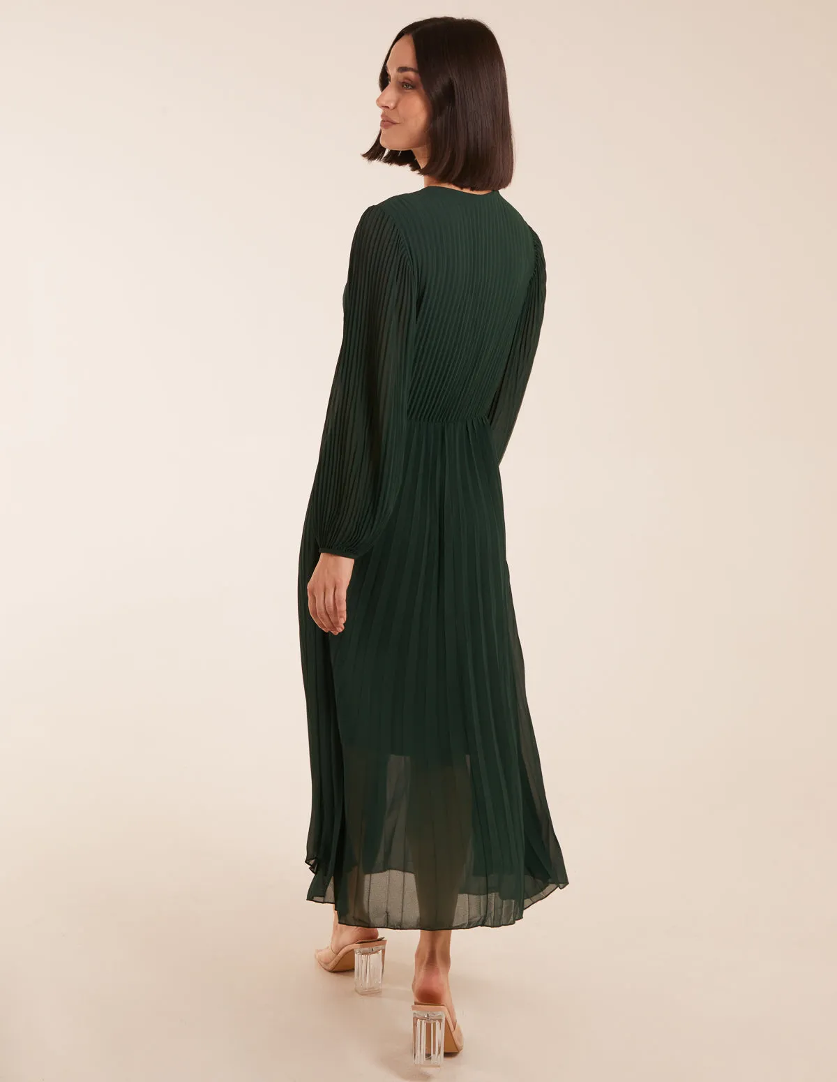 Wrap Front Pleated Midi Dress sold by Blue Vanilla product image thumbnail 4