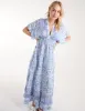 Angel Sleeve V Neck Tassel Back Maxi Dress sold by Blue Vanilla