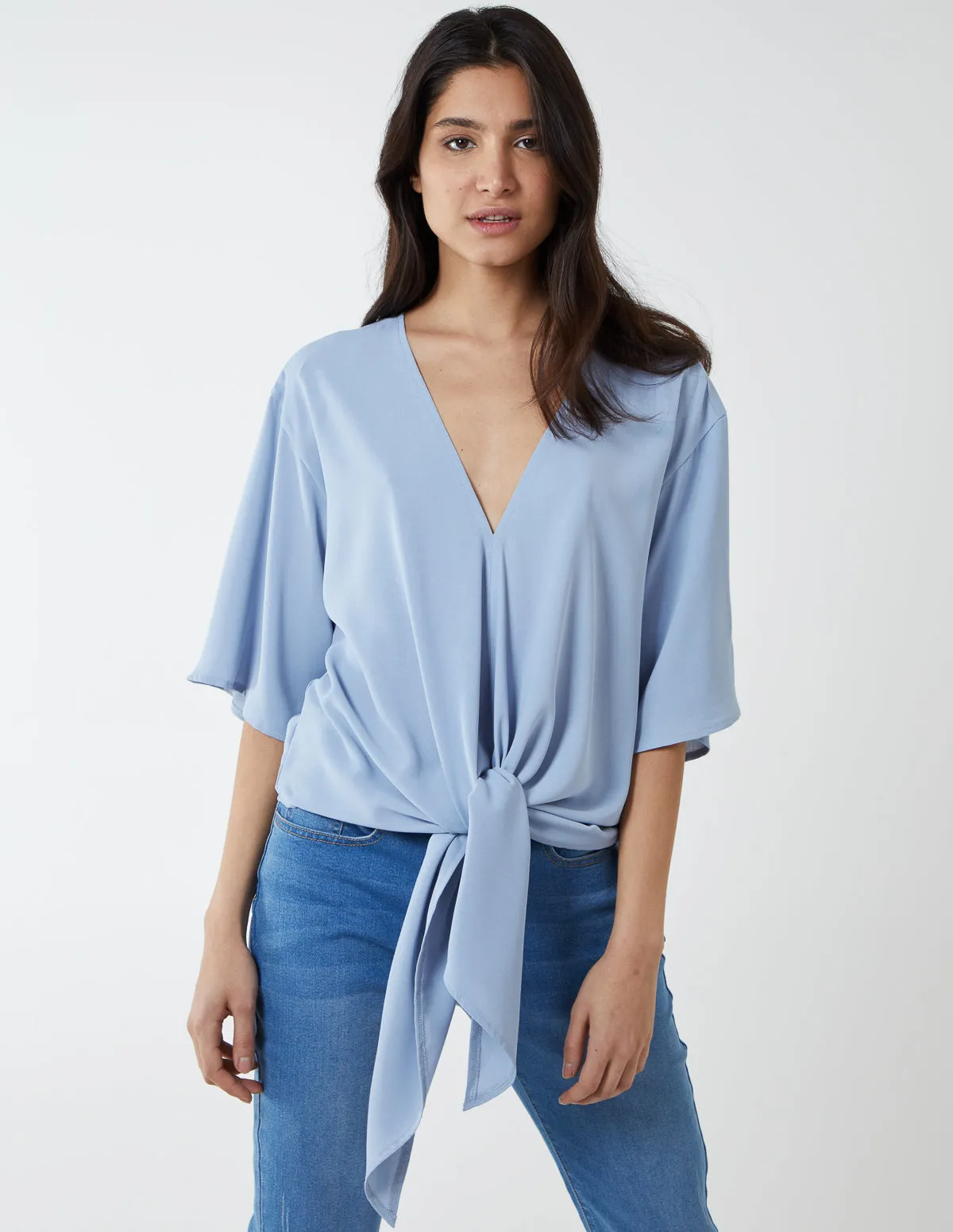 Tie Front Oversized Batwing Top sold by Blue Vanilla
