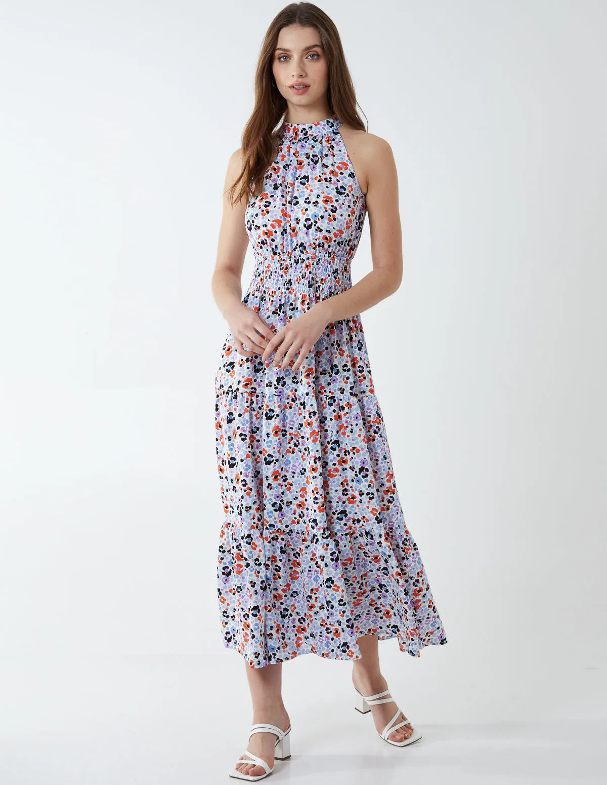 Halter Neck Shirring Waist Midi Dress sold by Blue Vanilla product image thumbnail 2