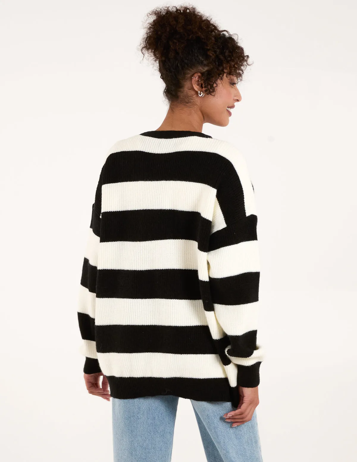 Stripe V Neck Cardigan sold by Blue Vanilla product image thumbnail 4