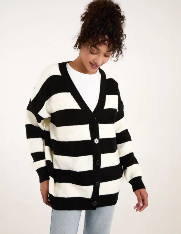 Stripe V Neck Cardigan made by Blue Vanilla