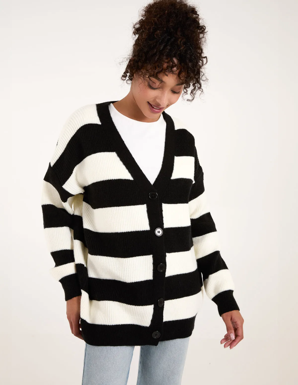 Stripe V Neck Cardigan sold by Blue Vanilla