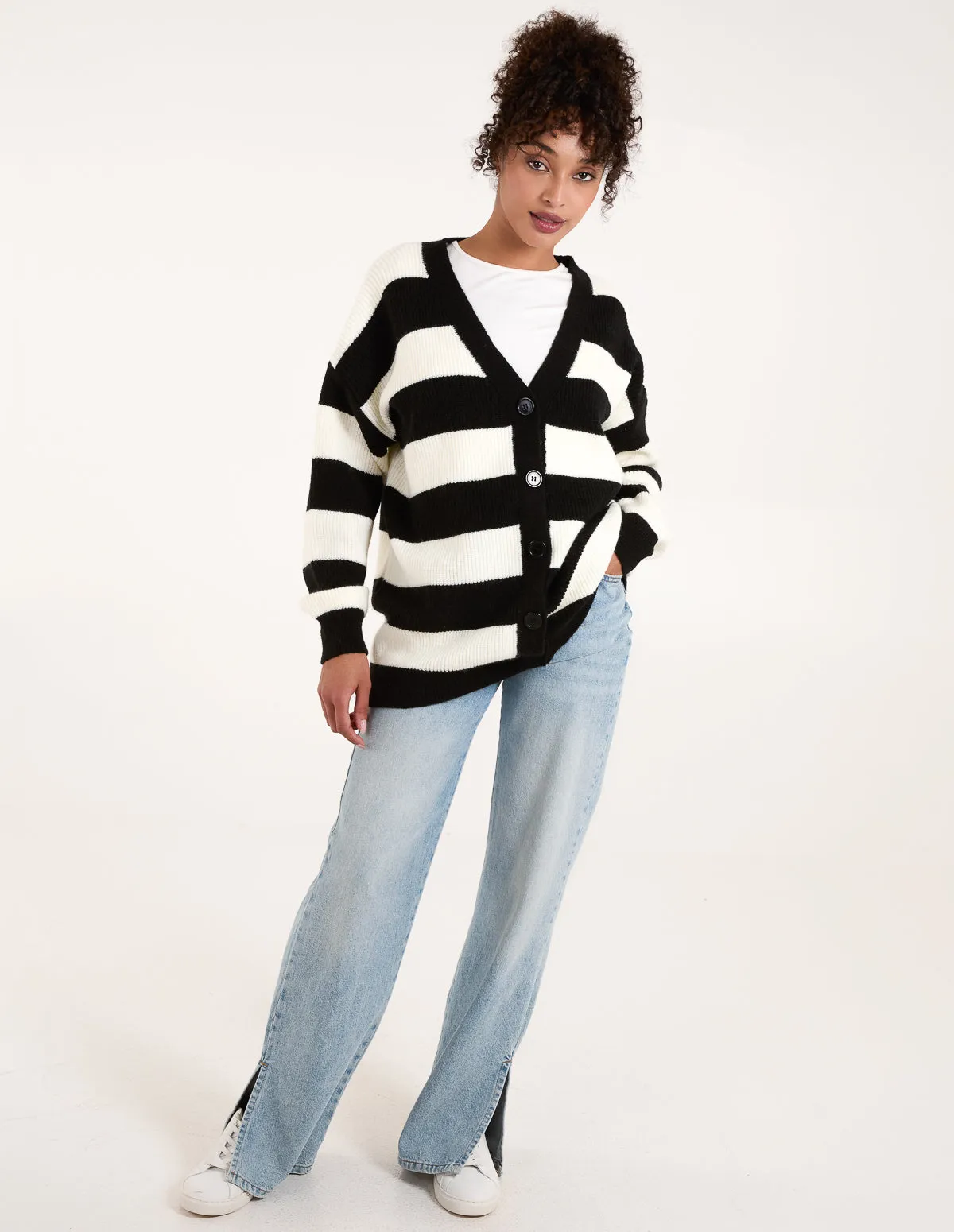 Stripe V Neck Cardigan sold by Blue Vanilla product image thumbnail 2