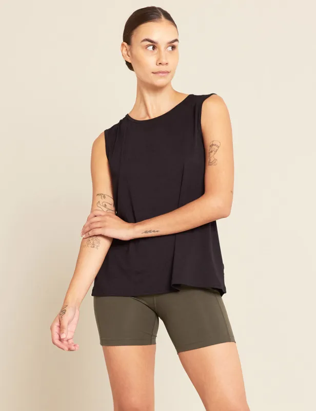 Women's Active Muscle Tank Top - Black sold by Boody Eco Wear