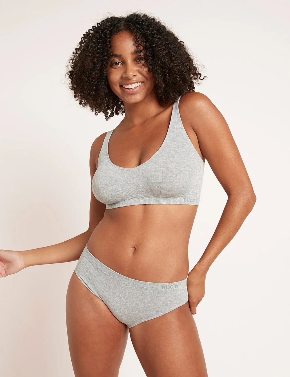 Seamfree Crop Bra - Light Grey Marl sold by Boody Eco Wear product image thumbnail 3